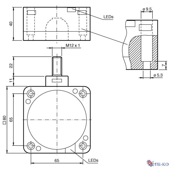 Індуктивний датчик Pepperl+Fuchs NCB40-FP-A2-P4-V1