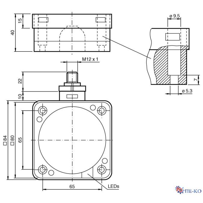 Індуктивний датчик Pepperl+Fuchs NCB50-FP-E2-P4-V1