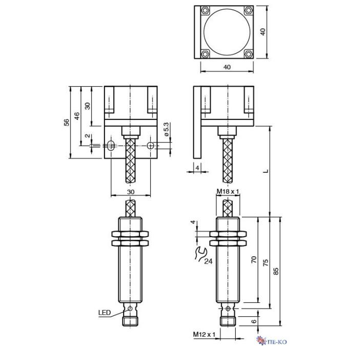 Індуктивний датчик Pepperl+Fuchs NCN20-F35-A2-250-20M-V1