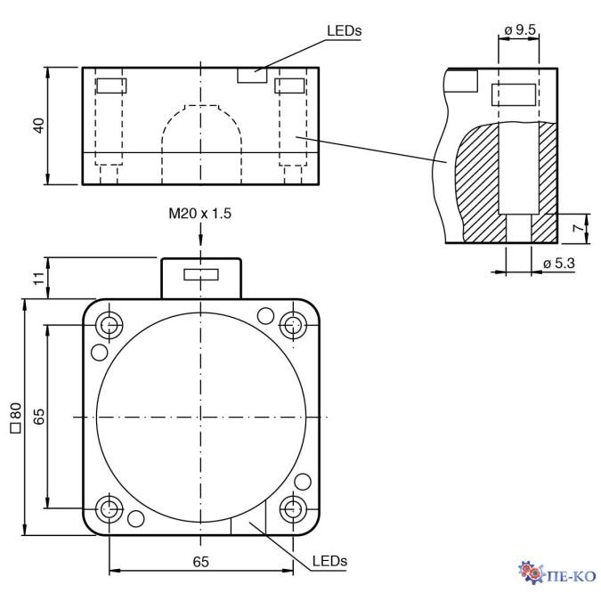 Індуктивний датчик Pepperl+Fuchs NCN40-FP-W-T-P1