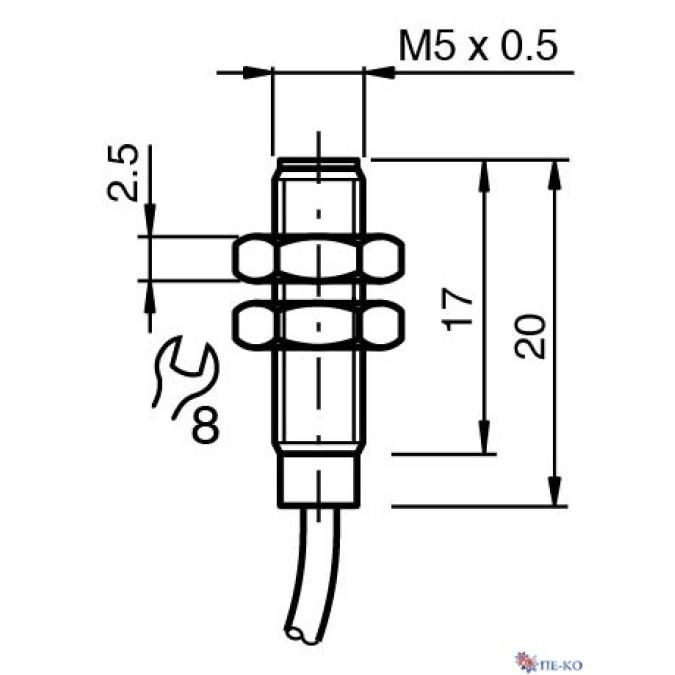 Індуктивний датчик Pepperl+Fuchs NJ0,8-5GM-N-5M