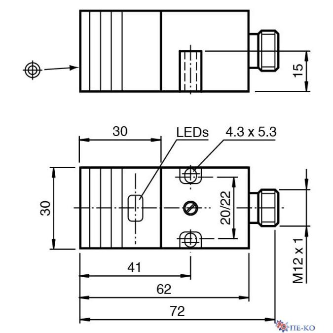 Індуктивний датчик Pepperl+Fuchs NJ15-M1-E2-V1-Y222496