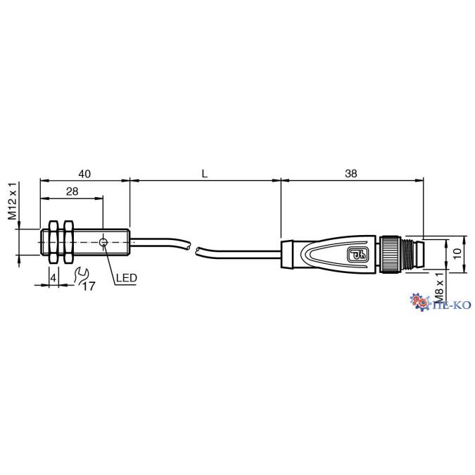 Індуктивний датчик Pepperl+Fuchs NJ2-12GM40-E2-Y302463