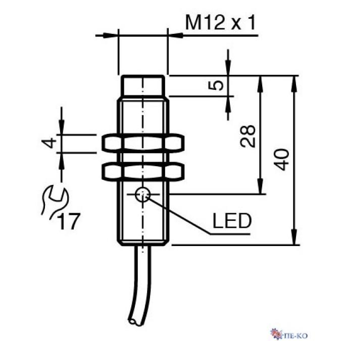 Індуктивний датчик Pepperl+Fuchs NJ4-12GM40-E2-5M