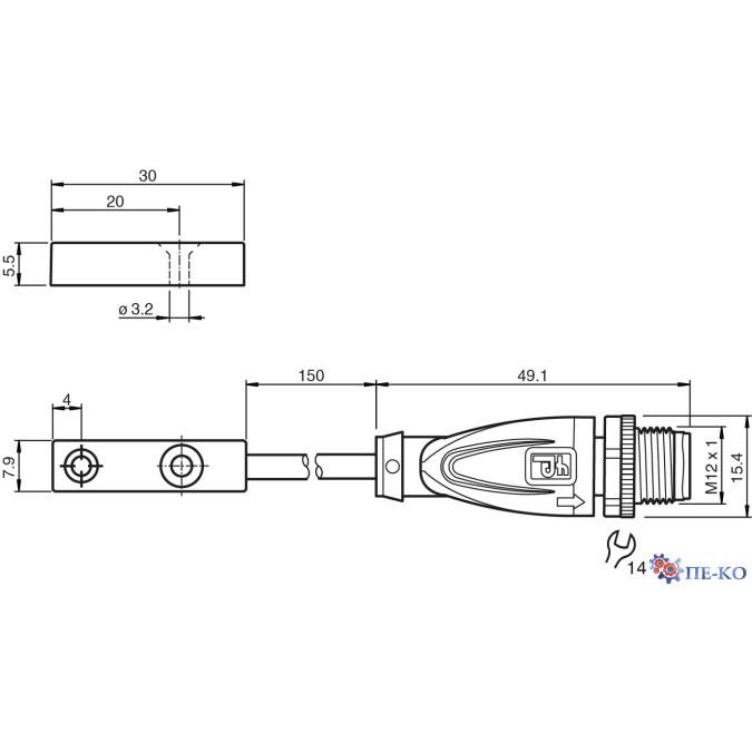 Індуктивний датчик Pepperl+Fuchs NMB2-F76M-E0-FE-150MM-V1