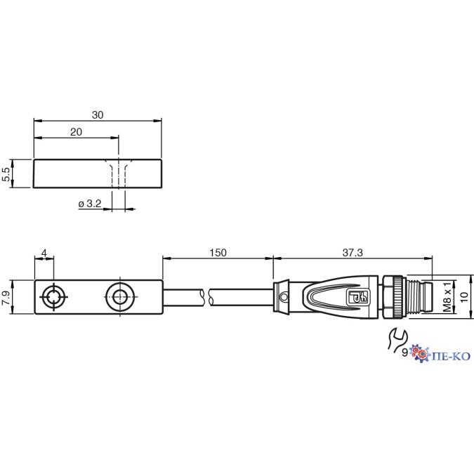 Індуктивний датчик Pepperl+Fuchs NMB2-F76M-E2-C-FE-150MM-V3