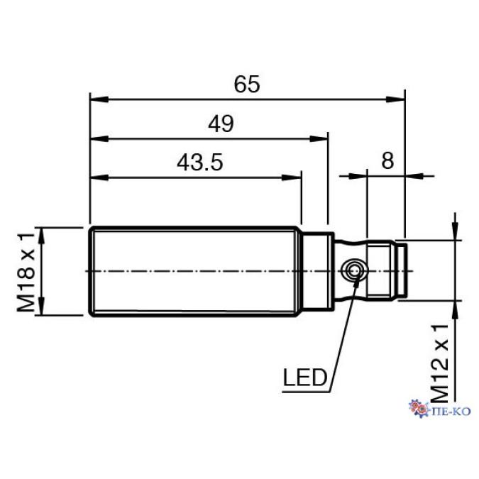 Індуктивний датчик Pepperl+Fuchs NSB5-18GH45-2E2-V1-S2D2