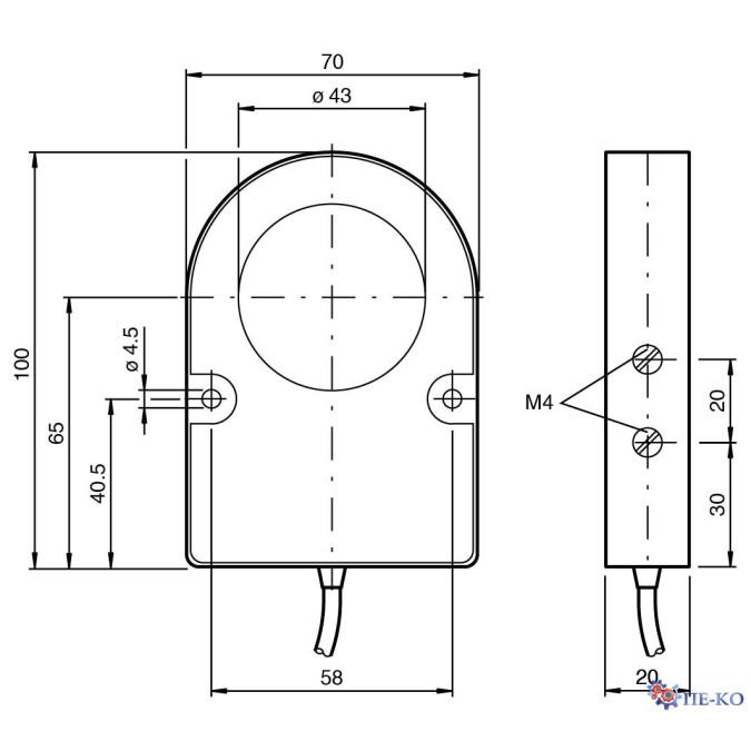 Індуктивний датчик Pepperl+Fuchs RJ43-E2