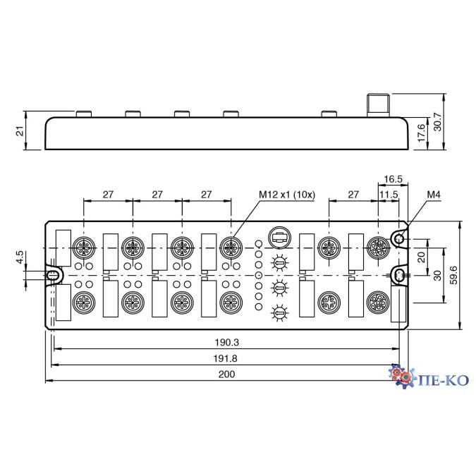 Модуль польової шини Pepperl+Fuchs ICE1-8DI8DO-G60L-C1-V1D