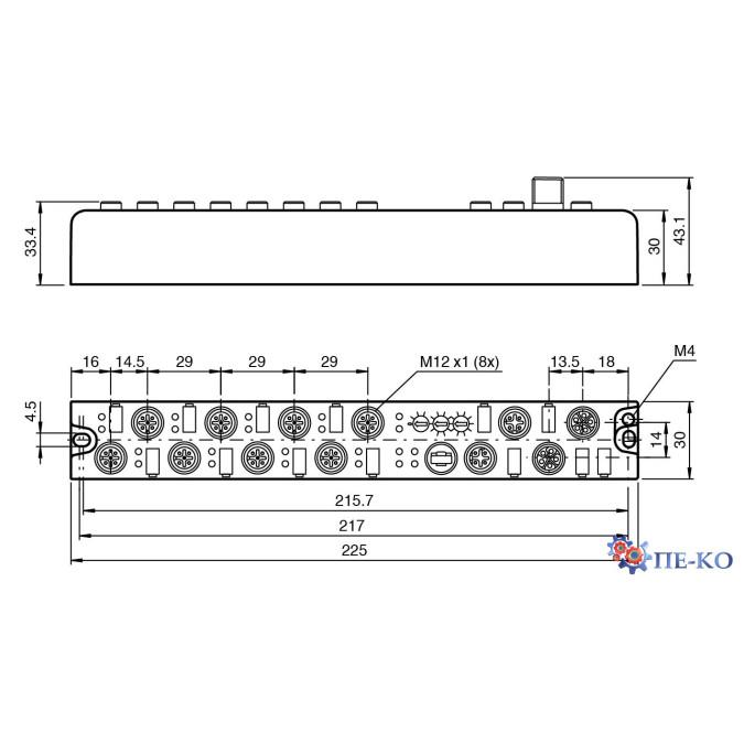 IO-Link майстер Pepperl+Fuchs ICE1-8IOL-G30L-V1D