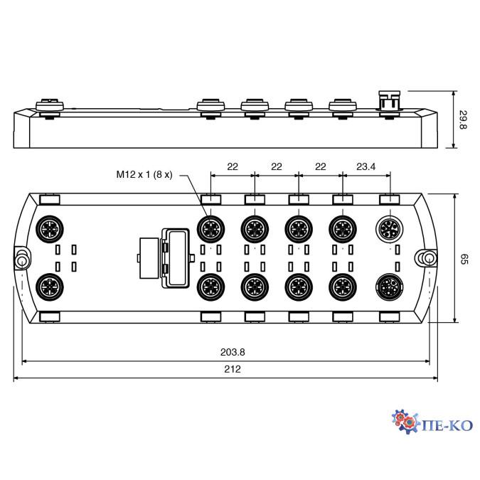 IO-Link майстер Pepperl+Fuchs ICE2-8IOL1-G65L-V1D