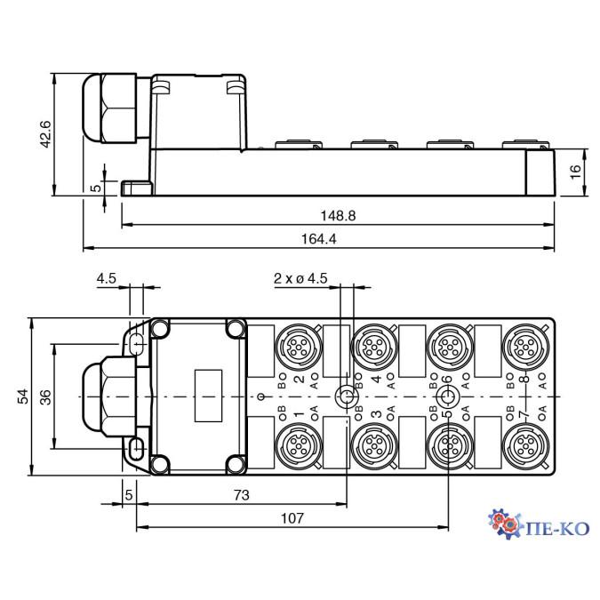 Розгалужувач роз'ємів Pepperl+Fuchs V1-8/16A-E2