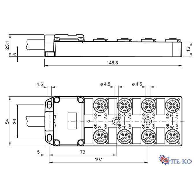 Розгалужувач роз'ємів Pepperl+Fuchs V1-8A-E2-5M-PUR