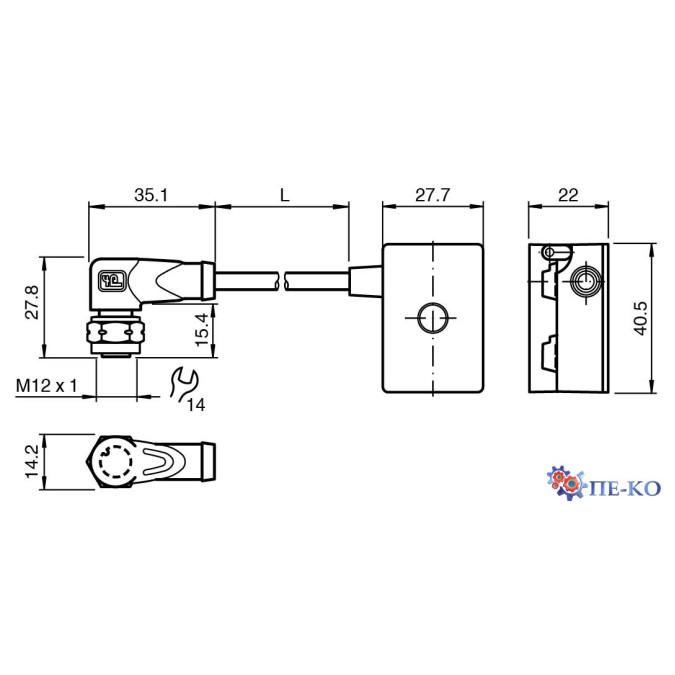 Розгалужувач AS-i Pepperl+Fuchs VAZ-T1-FK-G10-4M-PUR-V1-WV4A