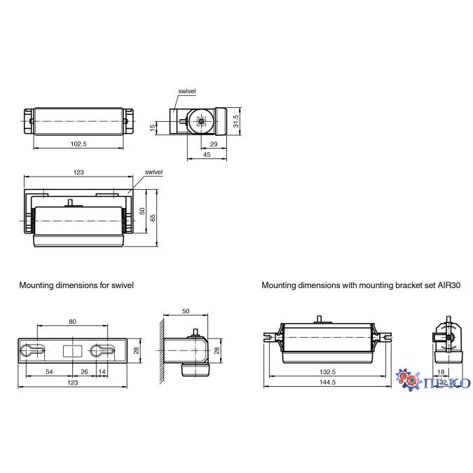 Оптичний датчик Pepperl+Fuchs AIR30-8-HW-2500/38a/76a