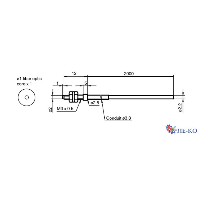 Оптоволоконний кабель Pepperl+Fuchs KHE-C01-2,2-2,0-K122