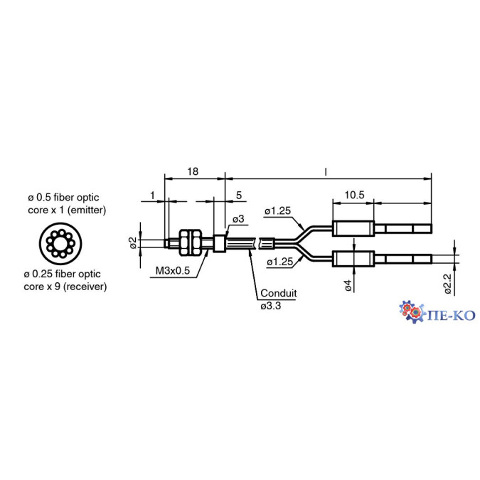 Оптоволоконний кабель Pepperl+Fuchs KLR-C09-1,25-2,0-K76