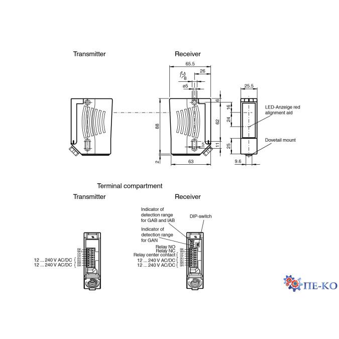Оптичний датчик Pepperl+Fuchs LA28/LK28-FC-Z/31/116