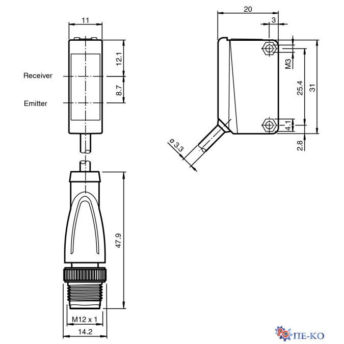 Оптичний датчик Pepperl+Fuchs ML100-55-8096/103/115b/154 SET