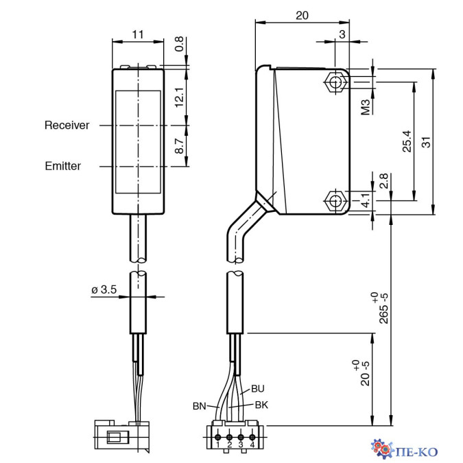 Оптичний датчик Pepperl+Fuchs ML100-8-H-3704