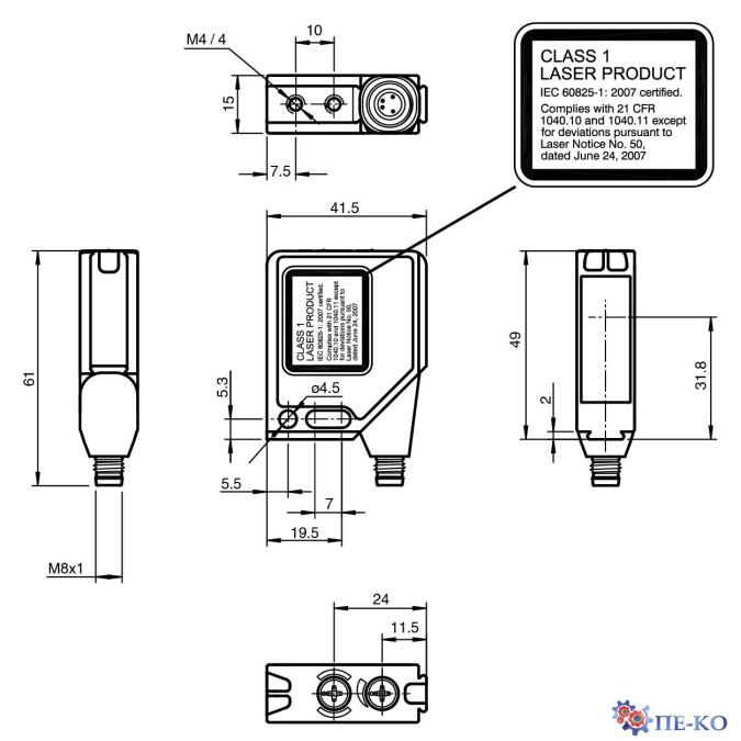 Оптичний датчик Pepperl+Fuchs MLV12-54-LAS-300/76b/95/110