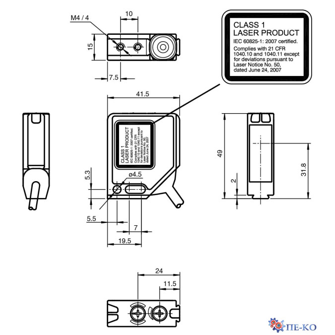 Оптичний датчик Pepperl+Fuchs MLV12-54-LAS/76b/110/115