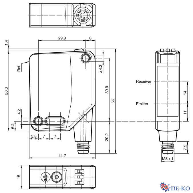 Оптичний датчик Pepperl+Fuchs OBG8000-R200-2EP-IO-V31