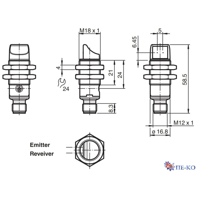 Оптичний датчик Pepperl+Fuchs OBE15M-18GM40A-SE2-V1