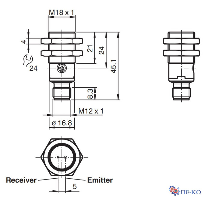 Оптичний датчик Pepperl+Fuchs OBT300-18GK40-E2-V1