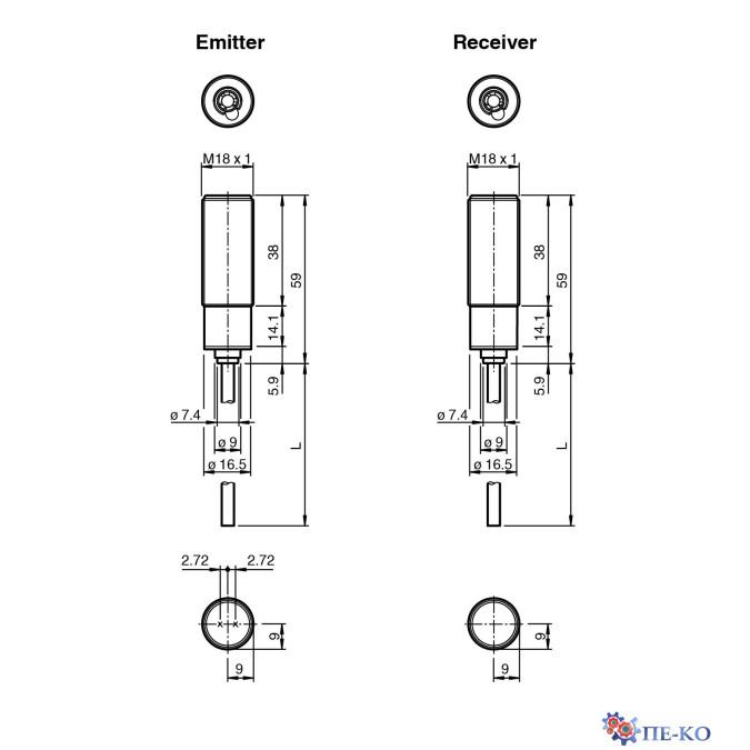 Оптичний датчик Pepperl+Fuchs OBE10M-18GF60-SA0-3M-IR