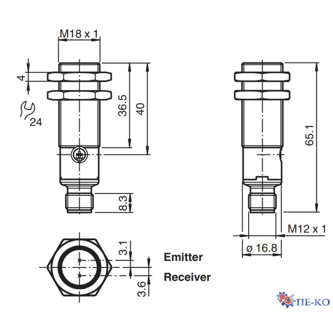 Оптичний датчик Pepperl+Fuchs OBD200-18GM60-E5-V1-IR-1C