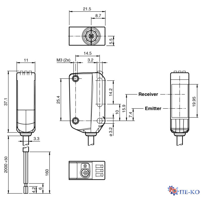 Датчик контрасту Pepperl+Fuchs OBP120-R100-2EP-IO-L