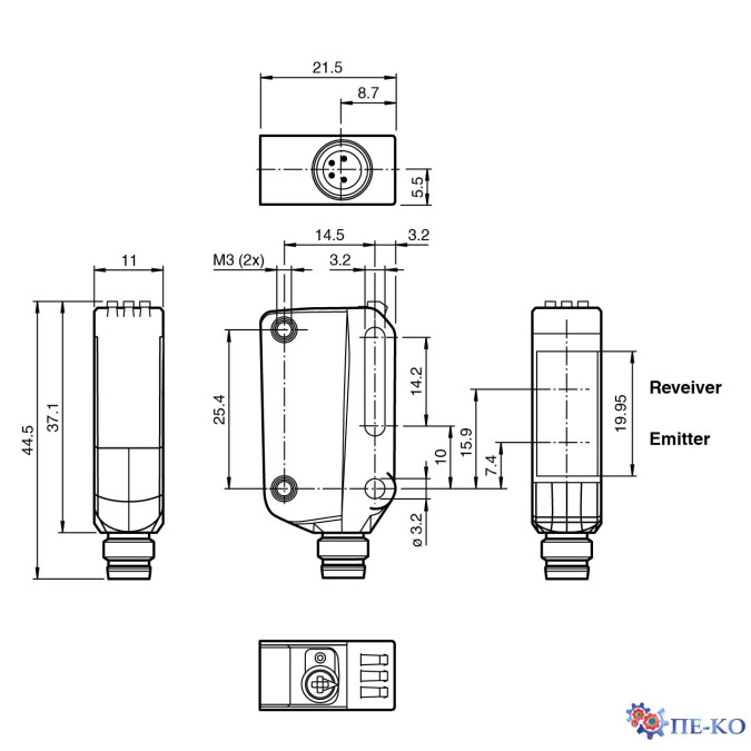 Датчик контрасту Pepperl+Fuchs OBP120-R100-2EP-IO-V31-L