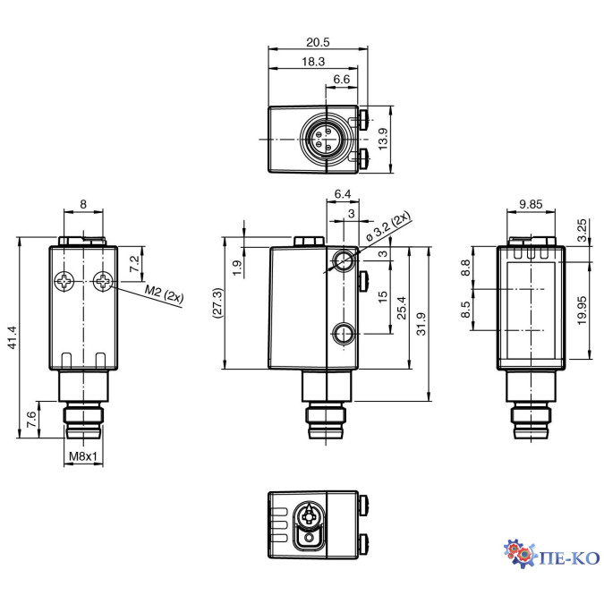 Оптичний датчик Pepperl+Fuchs OBR12M-R101-2EP-IO-0,3M-V31-L