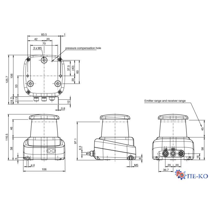 Лідар Pepperl+Fuchs OMD25M-R2000-B23-V1V1D-SD-1L