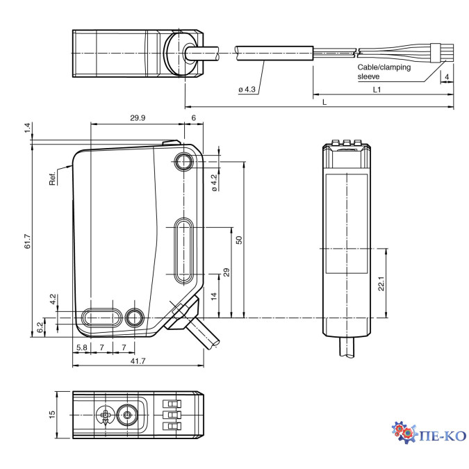 Оптичний датчик відстані Pepperl+Fuchs OMT550-R201-2EP-IO
