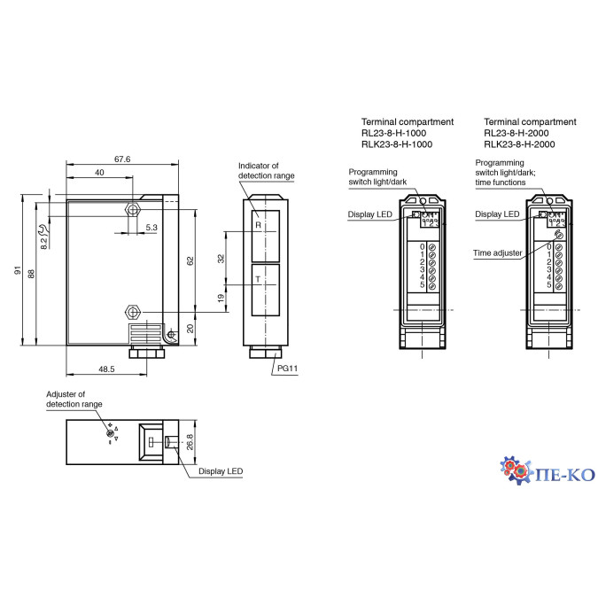 Оптичний датчик Pepperl+Fuchs RL23-8-H-1000-IR/116/125