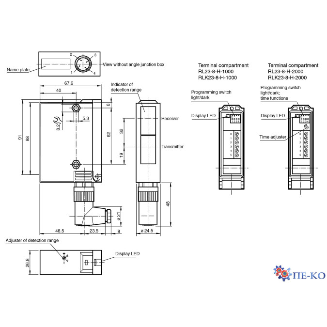 Оптичний датчик Pepperl+Fuchs RL23-8-H-1000-IR/47/74b