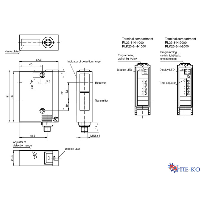 Оптичний датчик Pepperl+Fuchs RL23-8-H-2000-IR/49/92/104