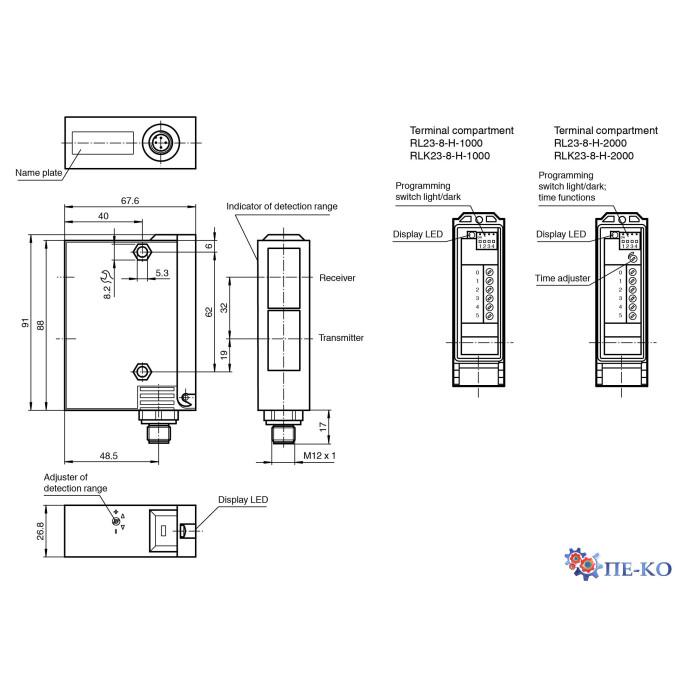 Оптичний датчик Pepperl+Fuchs RL23-8-H-2000-IR/49/92