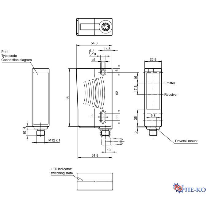 Оптичний датчик Pepperl+Fuchs RL29-55-V/73c/136