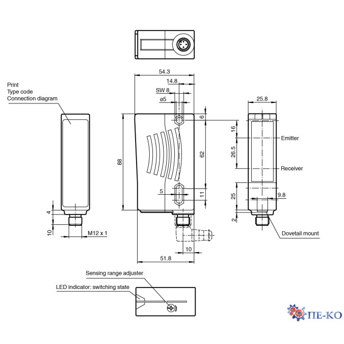 Оптичний датчик Pepperl+Fuchs RL29-8-H-1200-RT/73c/136