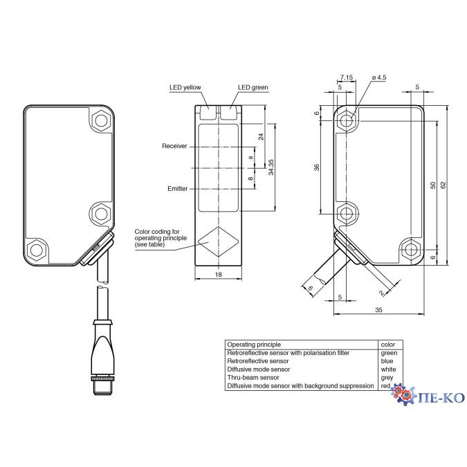 Оптичний датчик Pepperl+Fuchs RL31-54-B043/25/31/115b