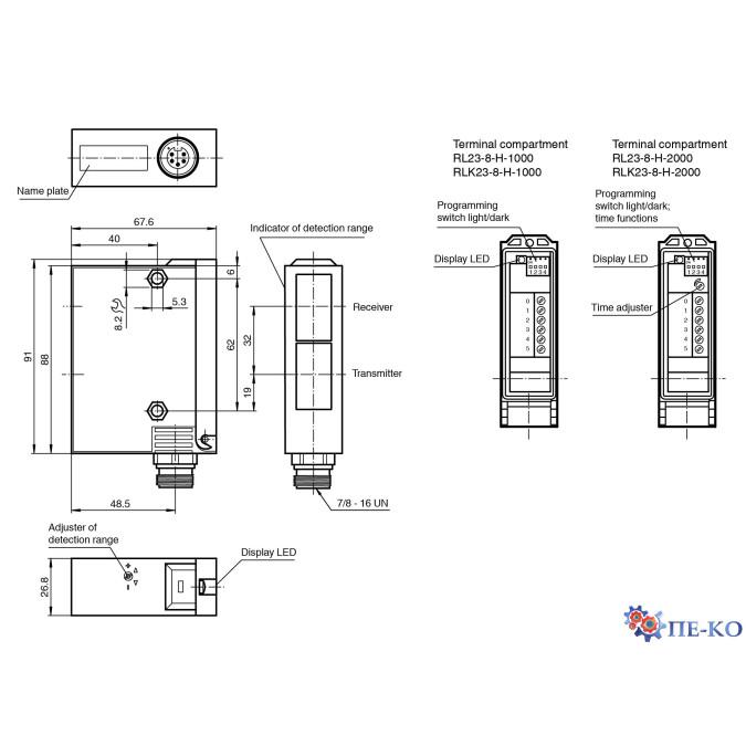 Оптичний датчик Pepperl+Fuchs RLK23-8-H-1000-IR/31/135
