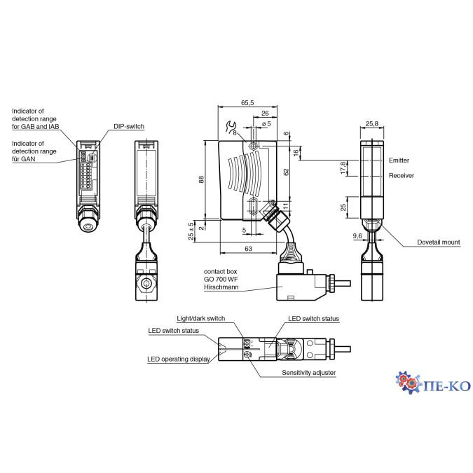 Оптичний датчик Pepperl+Fuchs RLK28-55-Z-2466/31/115d