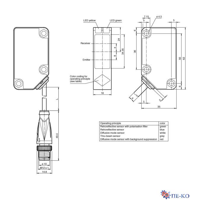 Оптичний датчик Pepperl+Fuchs RLK31-8-2500-IR/31/115b-Y8271