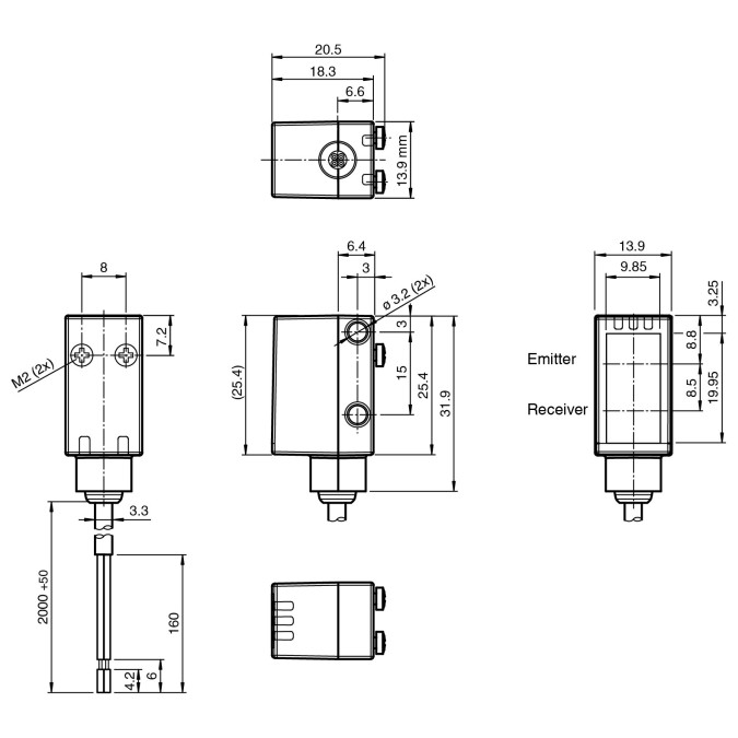 Оптичний датчик Pepperl+Fuchs OBT80-R102-2P1-IO
