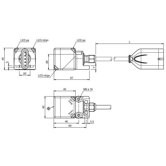 Ультразвуковий датчик Pepperl+Fuchs UC4000-L2M-B16-0,3M-APS5P-M