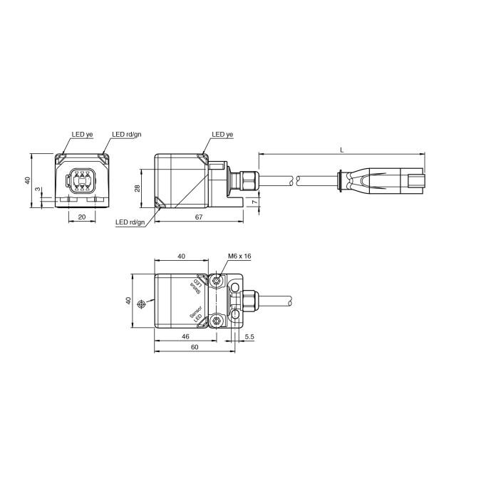 Ультразвуковий датчик Pepperl+Fuchs UC4000-L2M-B16-0,3M-DT6P-M