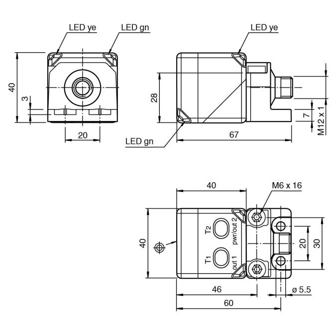 Ультразвуковий датчик Pepperl+Fuchs UC500-L2M-E6-T-V15
